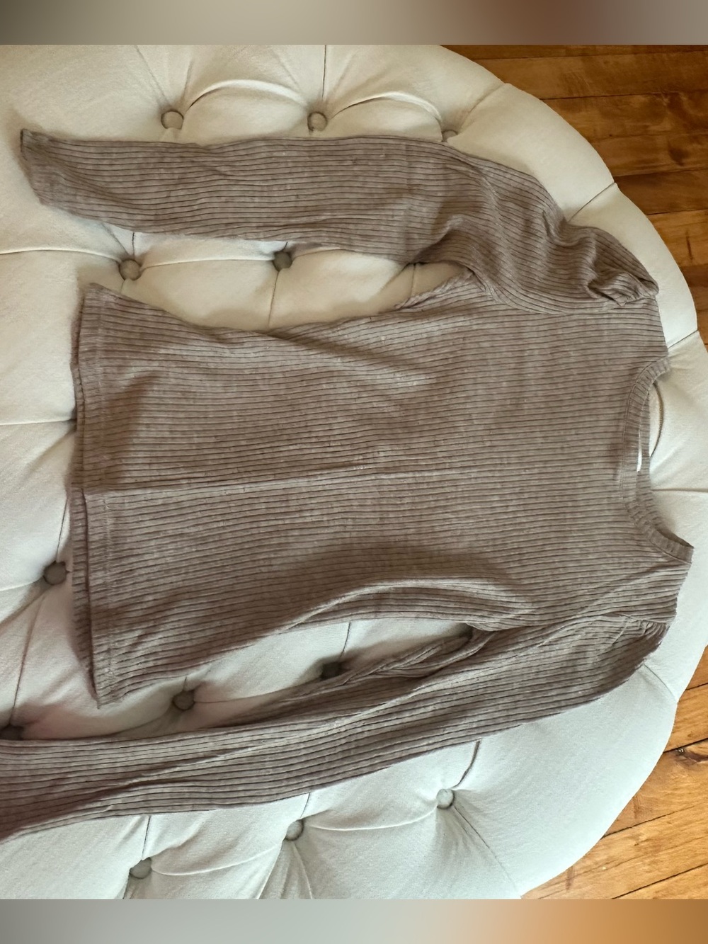 Z Supply Ribbed Crewneck Top in Taupe Brown